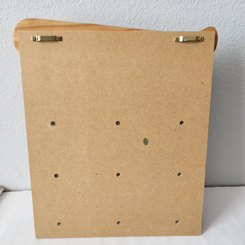 Vintage‎ Blonde Light Wood 9 Baseball Hanging Wall Display Holder Decor